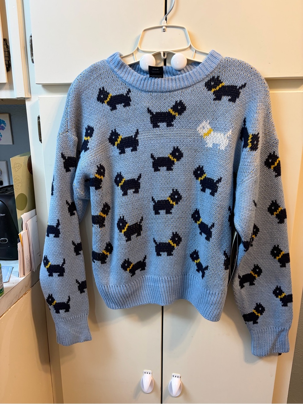 Stranger Things Eric’s Dog Women’s Light Blue Crewneck Sweater